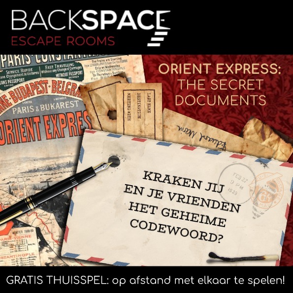 Oriënt Express: gratis escaperoom voor thuis van Backspace Rooms • Escape Rooms Nederland